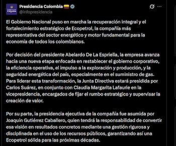 Ecopetrol - crédito @infopresidencia/X