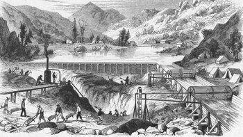 Los mineros excavan el lecho