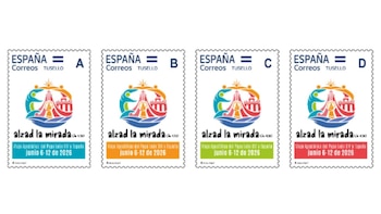 Los cuatro tipos de sellos que ha sacado Correos en honor al papa León XIV (Correos)