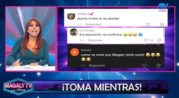 Magaly Medina atacou Laura Spoya e leu as mensagens que inundaram sua rede: “É muito legal”. Captação: Magaly TV La Firme.