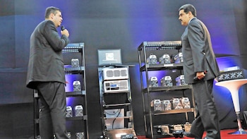 Nicolás Maduro durante el lanzamiento del Petro, la criptomoneda del Estado venezolano