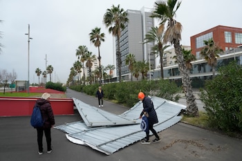 El temporal de vientos huracanados ha dejado una víctima mortal y varios heridos graves en Cataluña. (Alejandro García/EFE)
