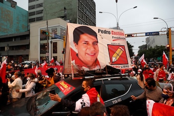 Seguidores del candidato presidencial Pedro