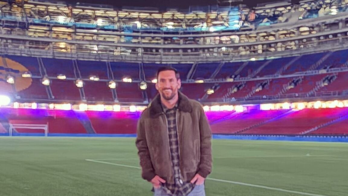 El astro argentino volvió al campo de juego del estadio del Barcelona