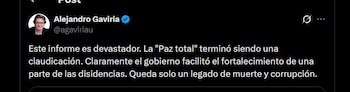Reacción de Alejandro Gaviria a