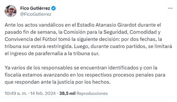 Pronunciamiento del alcalde de Medellín,