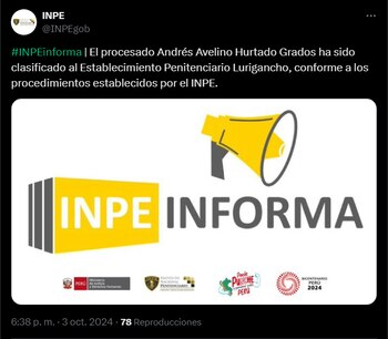 Comunicado del INPE.