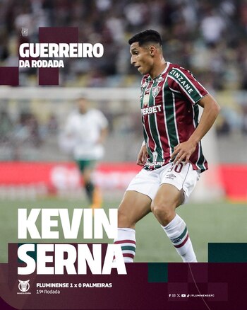 Kevin Serna elegido como la figura de Fluminense en su primer partido con el equipo brasileño - crédito Fluminense