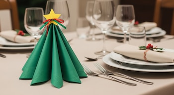 Servilletas dobladas en forma de