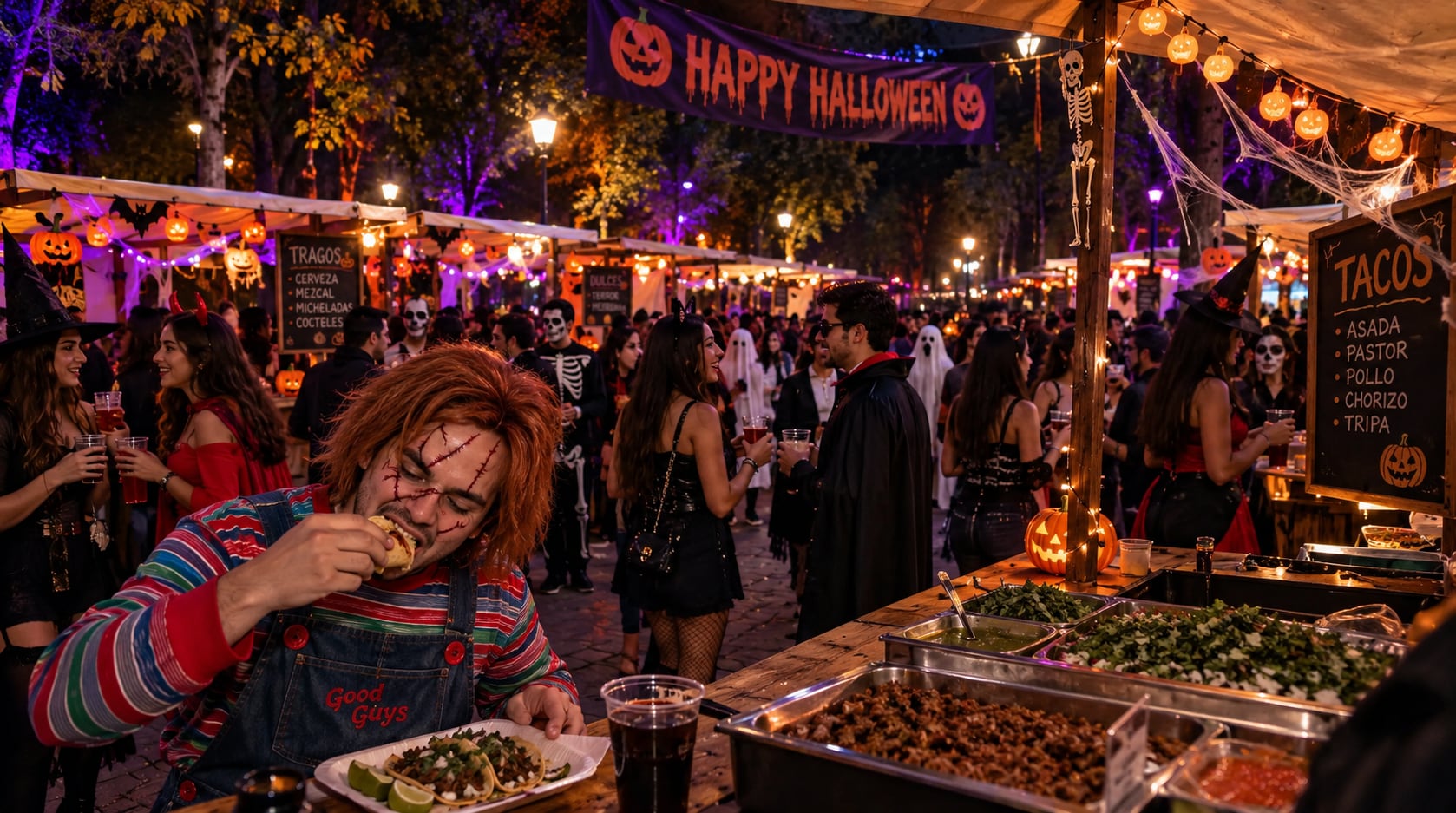 El festival sumará música de rock en vivo y concursos de comedores de tacos. Quienes asistan disfrazados podrán integrarse a una dinámica para pedir dulces entre los puestos y restaurantes participantes, pensada como plan familiar. (Imagen Ilustrativa Infobae)