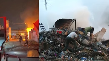 Incendio y enfrentamientos tras desalojo en el mercado Tres Regiones de Puente Piedra