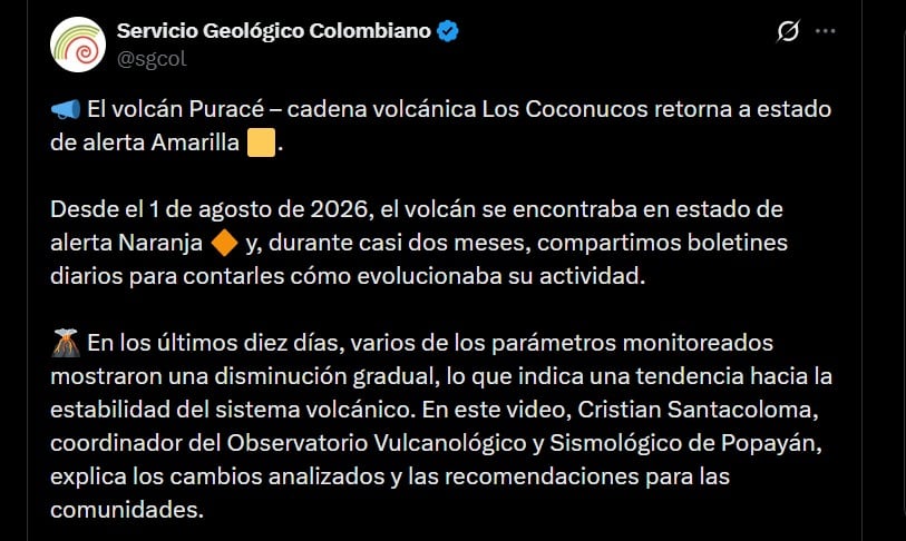 El Servicio Geológico Colombiano realizó talleres y encuentros informativos sobre gestión del riesgo con las comunidades locales - crédito @sgcol / X