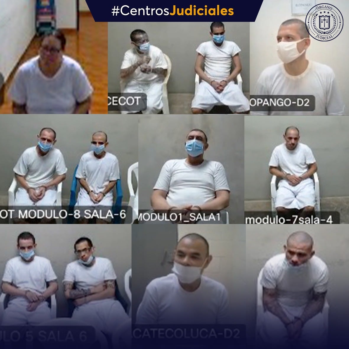 Doce miembros de la MS-13 recibieron condenas por delitos de agrupaciones ilícitas y organizaciones terroristas bajo legislación especial antiterrorista. (Cortesía: centros Judiciales)