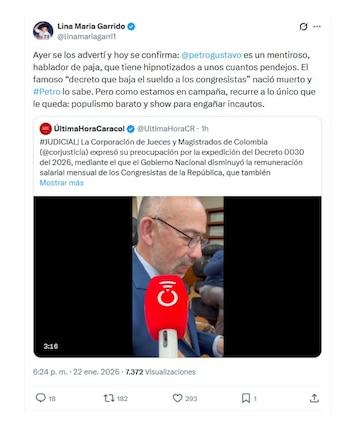 En sus redes sociales, la