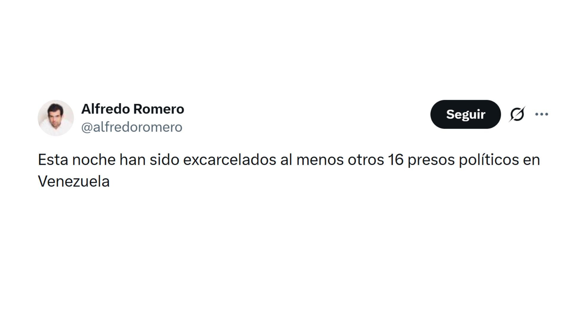 El presidente del Foro Penal reportó nuevas excarcelaciones durante la noche del viernes (X: @alfredoromero)