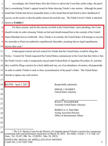 Fiscales de EE.UU solicitan a