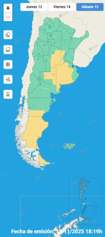 El avance de un frente frío provocará chaparrones aislados y posibles tormentas eléctricas en el noreste bonaerense