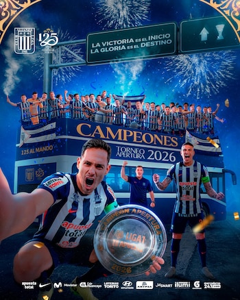 El póster del Alianza Lima ganador del Torneo Apertura de la Liga 1 2026. Crédito: X Alianza Lima.