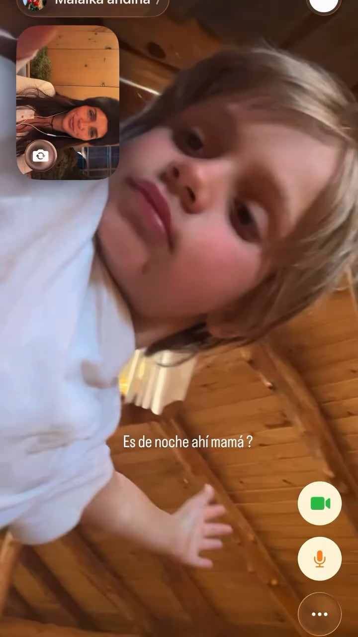 Zaira Nara compartió una tierna videollamada con su hijo, quien le preguntó sobre la hora mientras ella se encuentra en Italia invitada a las Olimpiadas de Invierno.