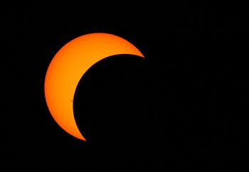 Oct 14, 2023; Tuscaloosa, Alabama, USA; The annual solar eclipse is seen during the Arkansas vs Alabama football game at itÕs maximum eclipse near 60% at 12:08pm during the second quarter at Bryant-Denny Stadium. Several of the Western states celebrated the Ring of Fire total eclipse. Mandatory Credit: John David Mercer-USA TODAY Sports