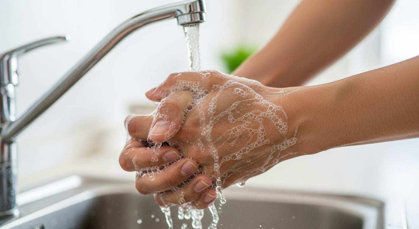Para una higiene eficaz, se recomienda frotar las manos con jabón, entre los dedos y debajo de las uñas, durante 20 segundos con agua tibia o fría (Imagen Ilustrativa Infobae)