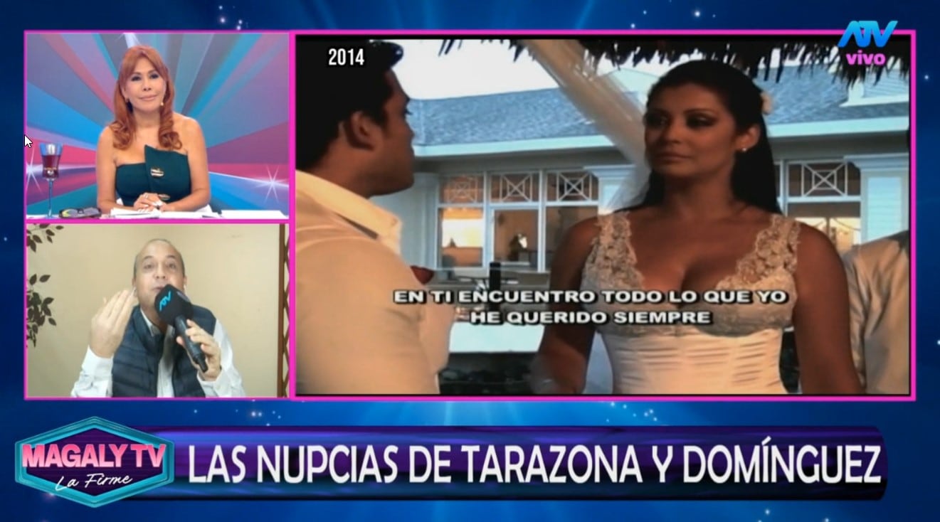 ‘Metiche’ se pronuncia sobre boda de Karla y Christian: “Yo tomaría las cosas con soda”. Captura: Magaly TV La Firme.