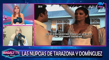 ‘Metiche’ se pronuncia sobre boda de Karla y Christian: “Yo tomaría las cosas con soda”. Captura: Magaly TV La Firme.