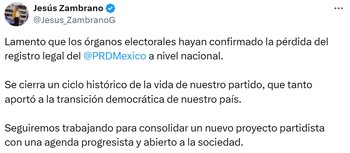 El exlíder nacional del PRD,