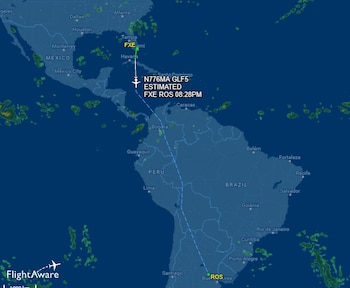 La ruta de vuelo del viaje de Lionel Messi