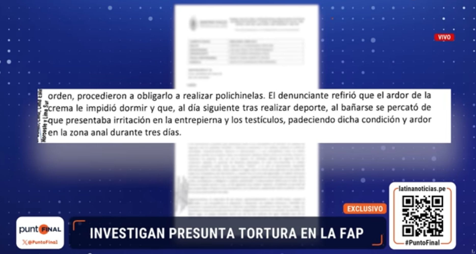“Me quemaron los testículos”: grave denuncia de abuso dentro de formación militar en el Perú. Captura: Punto Final.
