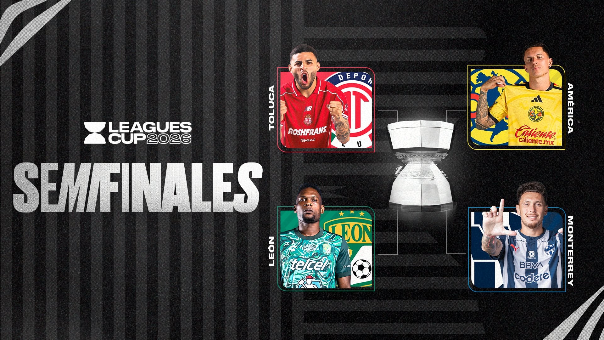 La edición de este año se definirá entre cuatro clubes de la Liga MX, con semifinales el 2 de septiembre y el juego por el título el domingo 6. (X/ @LeaguesCup)