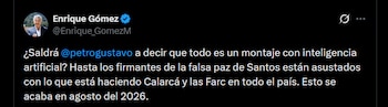 Reacción de Enrique Gómez a