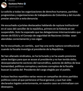 Presidente Petro habló de ruptura