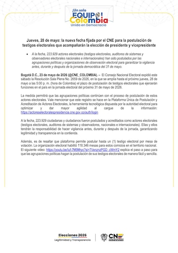 El proceso de inscripción se realiza en la Plataforma Única del CNE - crédito CNE