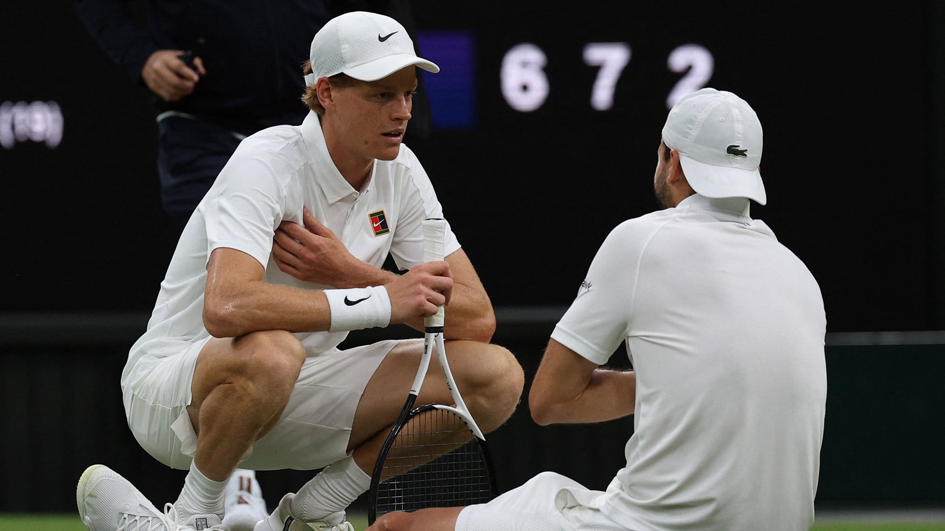 El partido entre Grigor Dimitrov y Jannik Sinner (Adrian Dennis / AFP)