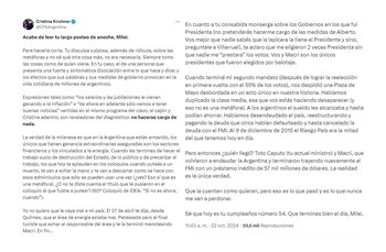 La nueva réplica de CFK