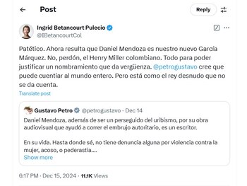 Ingrid Betancourt arremetió en contra