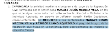 PJ rechaza pedido de Magaly Medina para fraccionar la reparación civil.