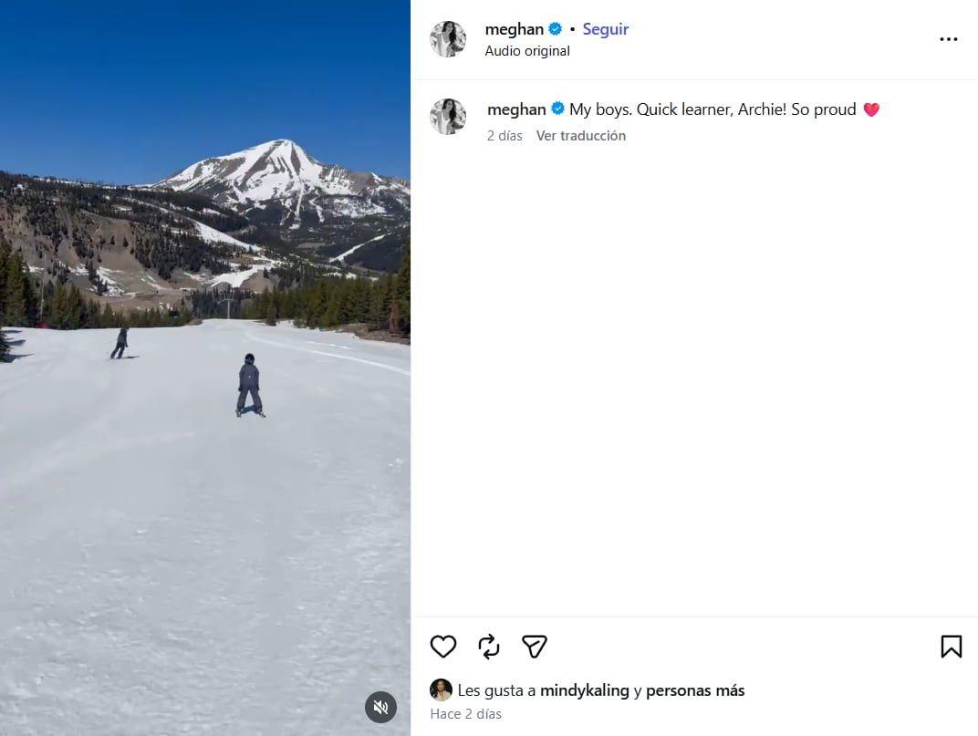 Publicación de Meghan Markle en redes sociales (INSTAGRAM).