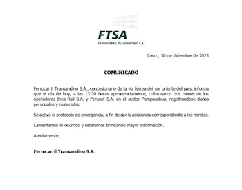 FTSA se pronuncia por choque