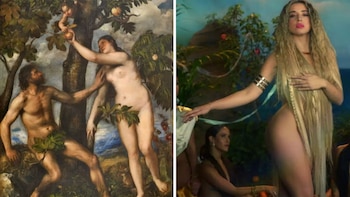 A la izquierda, Adán y