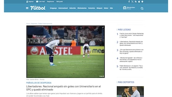 La reacción de Montevideo Portal al empate de Nacional ante Universitario por Copa Libertadores 2026. - captura: Montevideo Portal