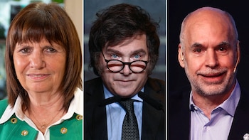 Patricia Bullrich, Javier Milei y Horacio Rodríguez Larreta