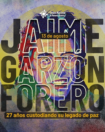 La conmemoración por Jaime Garzón se realizó cerca de Corferias, en Bogotá, en el lugar donde fue asesinado el 13 de agosto de 1999 - crédito @CentroMemoriaH / X