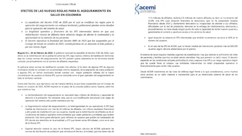 Acemi advirtió que los cambios