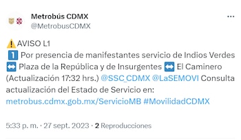 (X/@MetrobusCDMX)