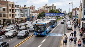 Corredor Azul, rutas 301, 303 y 306 en las avenidas Tacna, Garcilaso y Arequipa
