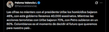 Paloma Valencia cuestionó al Gobierno