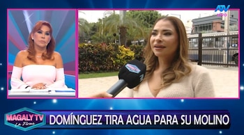 Melanie Martínez asegura que su hija no autorizó a Christian Domínguez a mostrar chat del Día del Padre. Captura: Magaly TV La Firme.