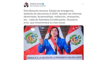 Criticó mensaje a la Nación de Dina Boluarte.